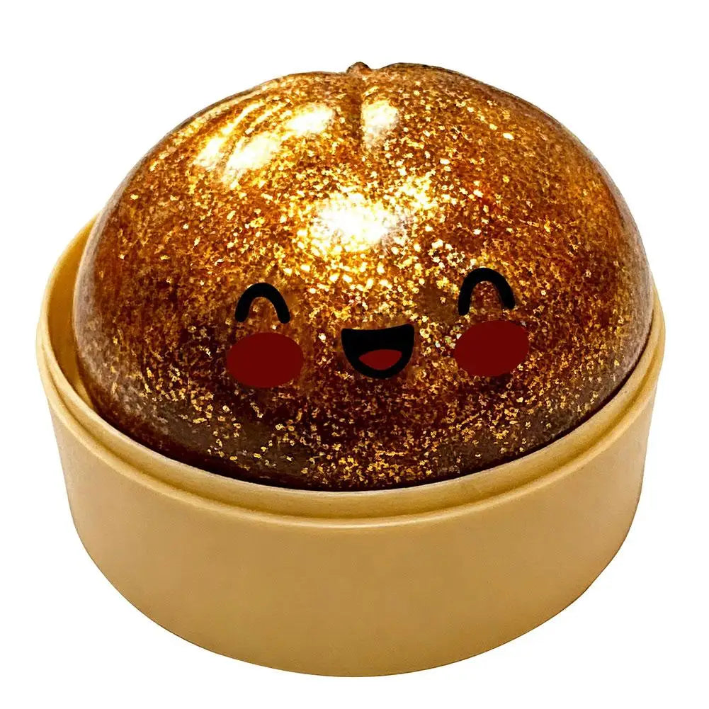 Large Squishies Dumpling Bun Toy, Slow Rising Glitter Dumpling Stress Ball, Stress Relief Fidget Toy for Home Office Travel