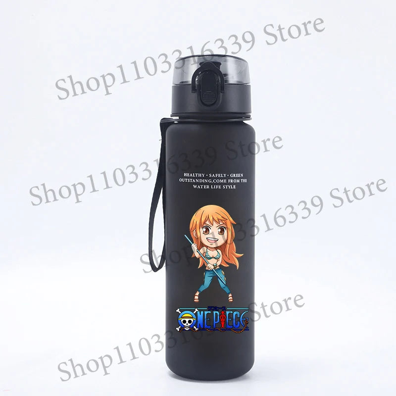 One Piece 650ML Water Bottle Boy Girl Sports Water Cups Leak Proof Portable Reusable Cups Outdoor Travel Anime Drinking Bottles