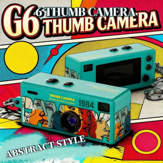 G6 HD Mini Digital Camera, Interchangeable Lens, Manual Mode, 1080P, Portable Retro Keychain Cam for Vlogging, Travel, Students,
