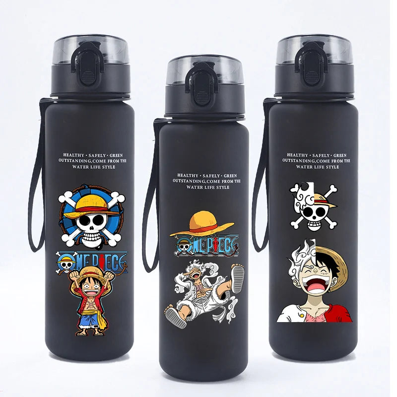 One Piece 650ML Water Bottle Boy Girl Sports Water Cups Leak Proof Portable Reusable Cups Outdoor Travel Anime Drinking Bottles