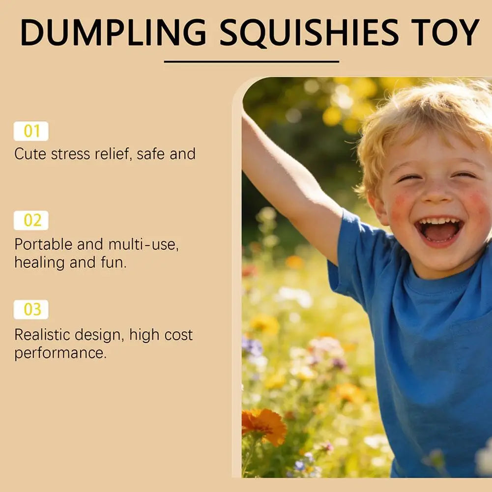 Large Squishies Dumpling Bun Toy, Slow Rising Glitter Dumpling Stress Ball, Stress Relief Fidget Toy for Home Office Travel