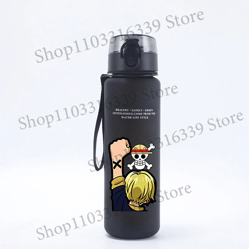 One Piece 650ML Water Bottle Boy Girl Sports Water Cups Leak Proof Portable Reusable Cups Outdoor Travel Anime Drinking Bottles