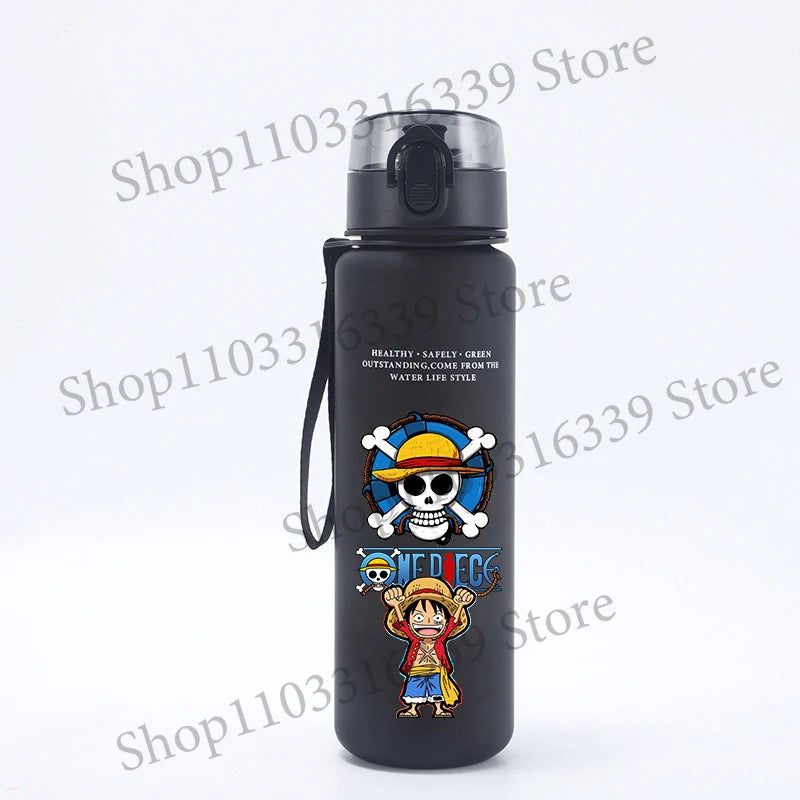 One Piece 650ML Water Bottle Boy Girl Sports Water Cups Leak Proof Portable Reusable Cups Outdoor Travel Anime Drinking Bottles