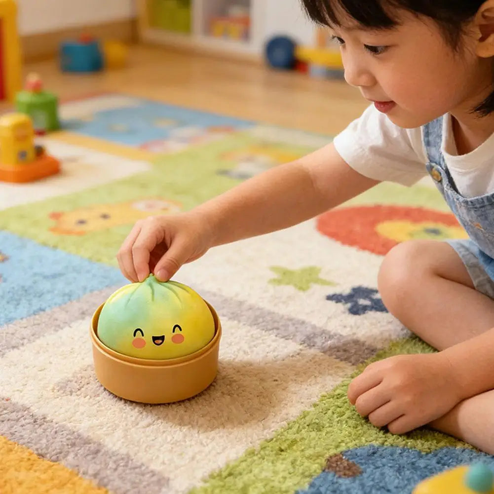 Large Squishies Dumpling Bun Toy, Slow Rising Glitter Dumpling Stress Ball, Stress Relief Fidget Toy for Home Office Travel