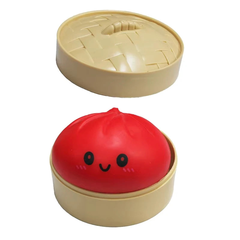 Large Squishies Dumpling Bun Toy, Slow Rising Glitter Dumpling Stress Ball, Stress Relief Fidget Toy for Home Office Travel