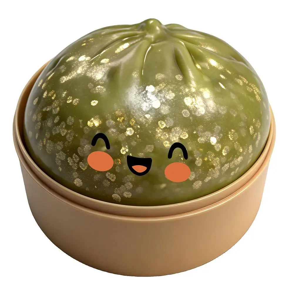 Large Squishies Dumpling Bun Toy, Slow Rising Glitter Dumpling Stress Ball, Stress Relief Fidget Toy for Home Office Travel