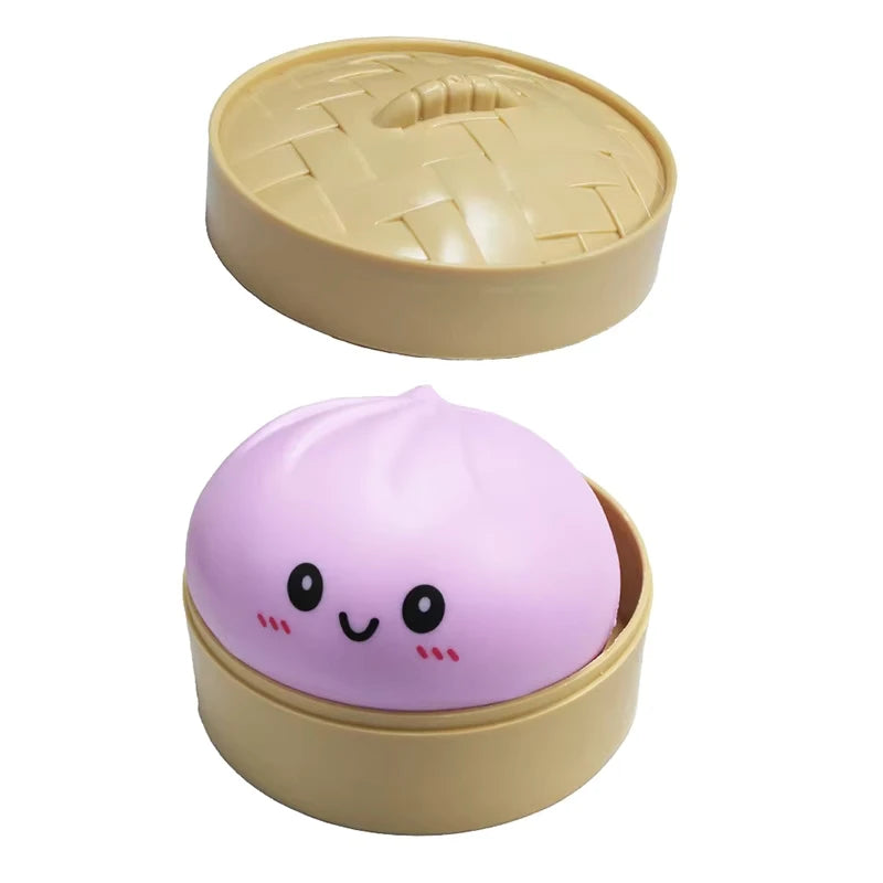 Large Squishies Dumpling Bun Toy, Slow Rising Glitter Dumpling Stress Ball, Stress Relief Fidget Toy for Home Office Travel