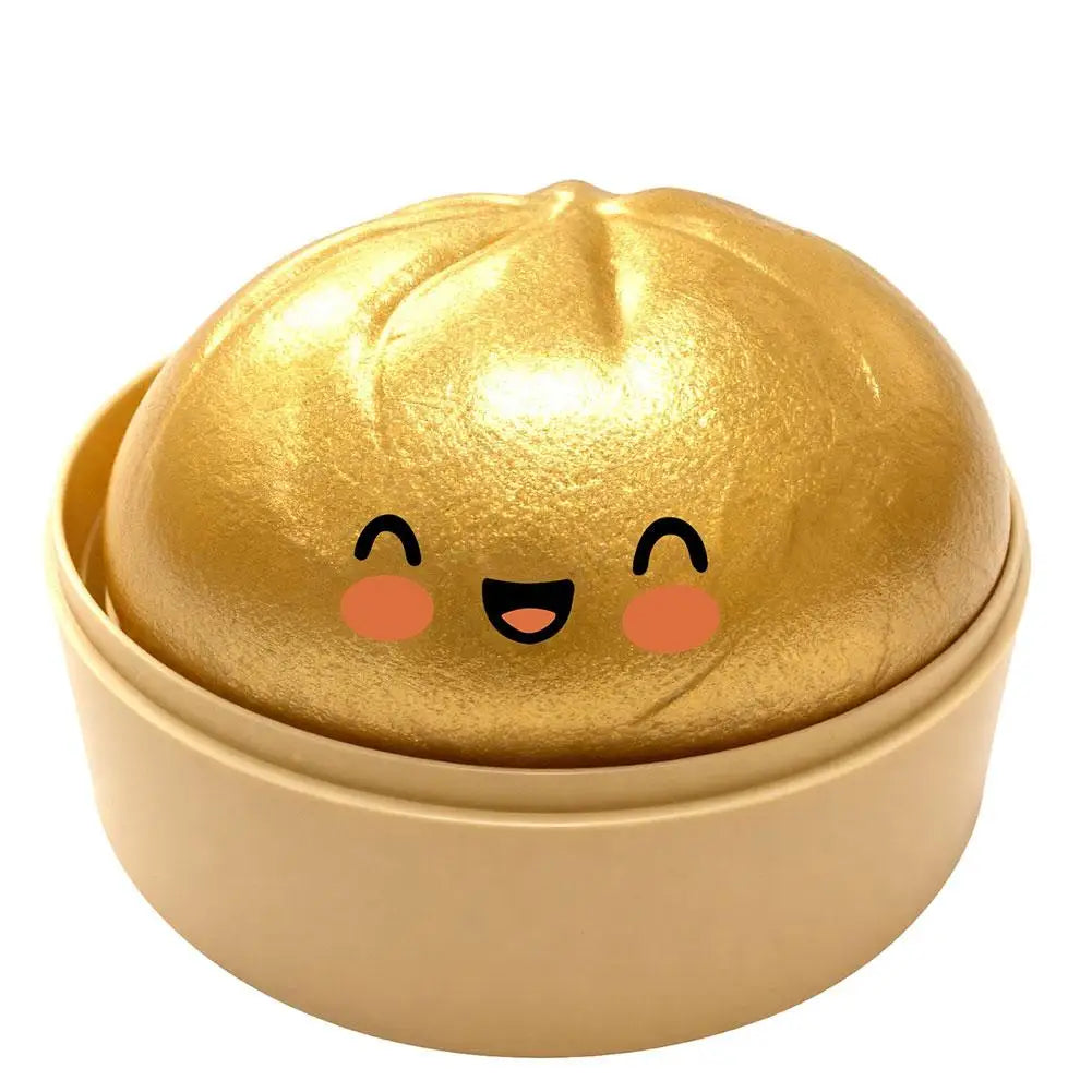 Large Squishies Dumpling Bun Toy, Slow Rising Glitter Dumpling Stress Ball, Stress Relief Fidget Toy for Home Office Travel