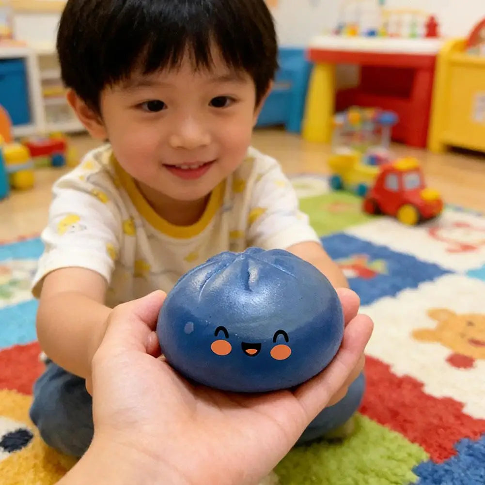 Large Squishies Dumpling Bun Toy, Slow Rising Glitter Dumpling Stress Ball, Stress Relief Fidget Toy for Home Office Travel