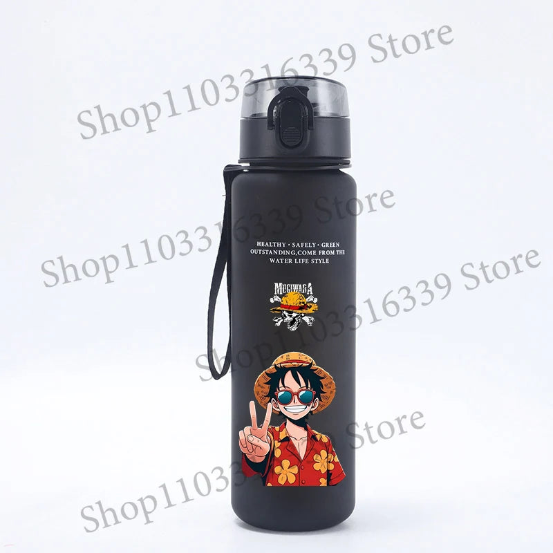 One Piece 650ML Water Bottle Boy Girl Sports Water Cups Leak Proof Portable Reusable Cups Outdoor Travel Anime Drinking Bottles