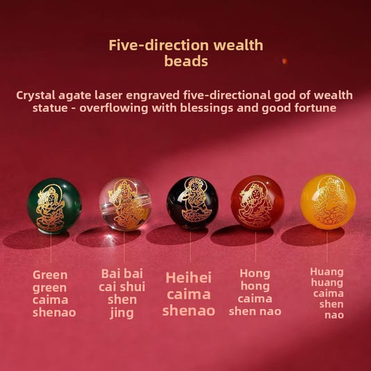 Five-Way Fortune God Cinnabar Bracelet